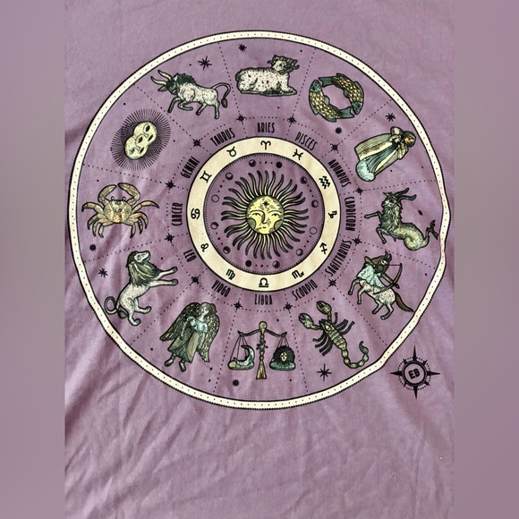 EARTHBOUND Lavender Astrological Tee NWT - Picture 2 of 4